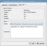 Property page for Kommander files in konqueror